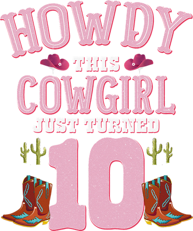 10th Birthday Cow Howdy Western Themed Birthday Golf Towel
