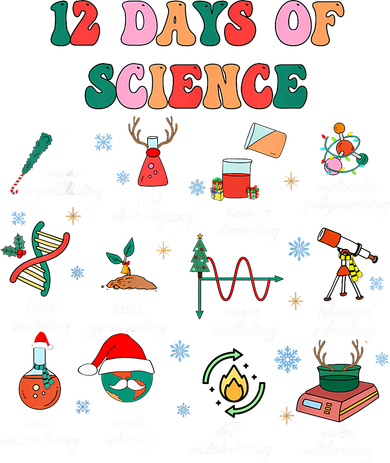 12 Days Of Science Scientist Teacher Christmas Science Xmas Kids Long Sleeve Shirt
