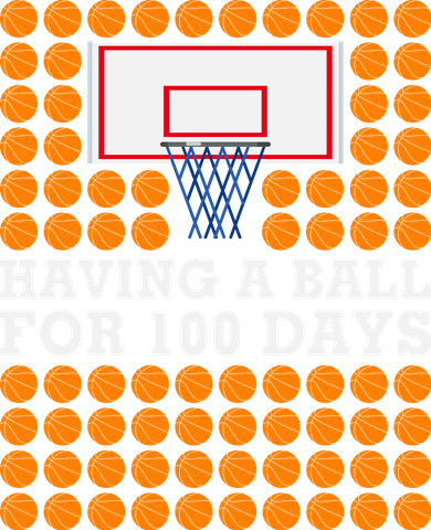100th Day Of School Basketball Balls 100 Basket Balls Basketball Hoop Kids Long Sleeve Shirt
