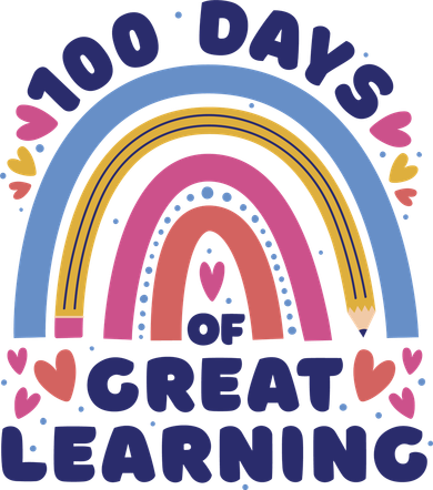 100 Days Of Great Learning School Rainbow Polo
