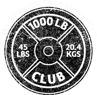 1000 Lbs Pound Club Gym Weightlifting Dead Lift Bench Press Doggie Tank