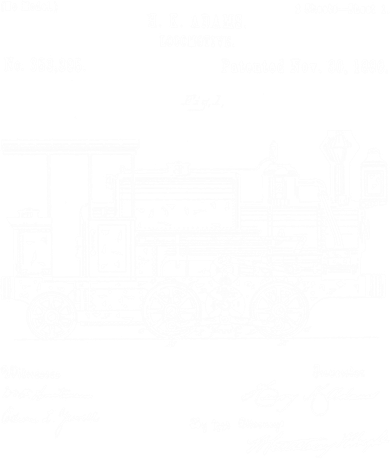 1886 Locomotive Steam Train Gift Retro Patent Blueprint Gift Kids Long Sleeve Shirt