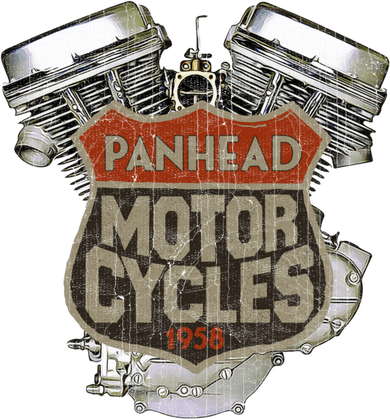 1958 Panhead Motorcycle Vintage Distressed Biker Chopper Rat Apron