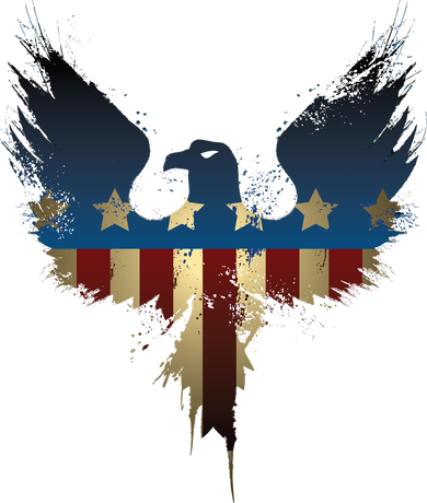 USA Eagle American Flag Grunge Polo