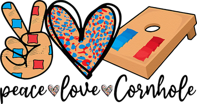 2pNJ Peace Love Cornhole Board Bag Toss Game Cornhole lover Toddler Long Sleeve