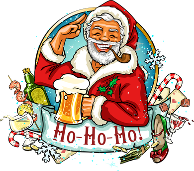 Ho-Ho-Ho Drinking Smoking Santa Claus Christmas Coaster