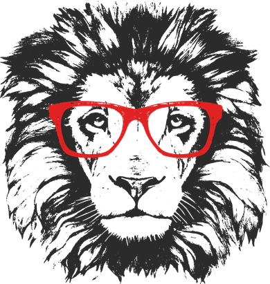 Portrait of Lion with glasses Coaster