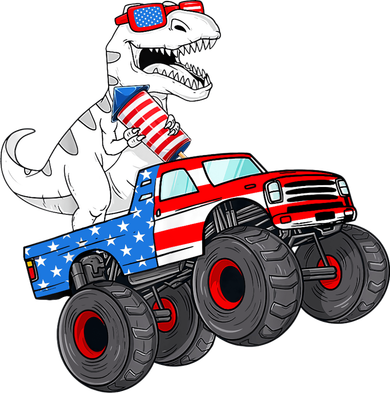 4th Of July T Rex Dino Trex Dinosaur Monster Truck Fireworks Toddler T-Shirt