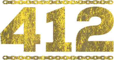 412 Pittsburgh Distressed Chain Yinzer City Retro Toddler Long Sleeve