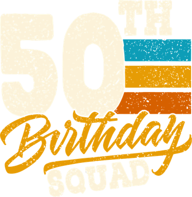 50th Birthday Squad Vintage Funny Bucket Hat