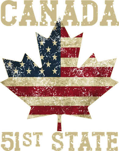 51st State Canada American Flag Canada 51st State Vintage Bucket Hat