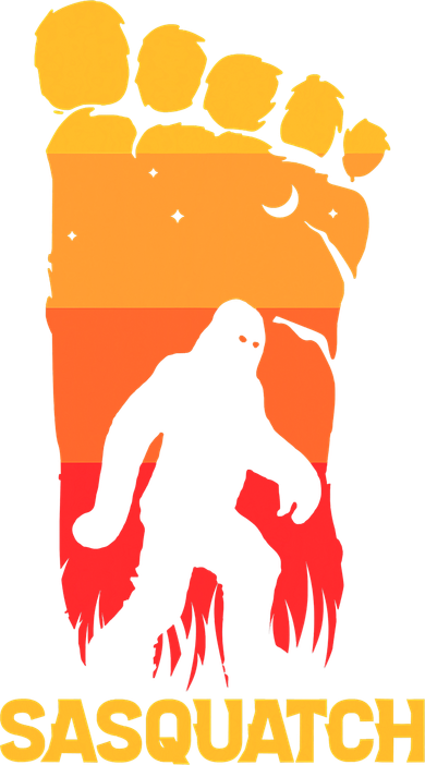 80's Vintage Bigfoot Silhouette Sun Sasquatch Womens Button