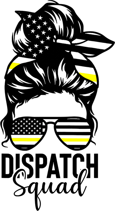911 Dispatcher Week Dispatch Squad American Flag Messy Bun Women's Long Sleeve Shirt
