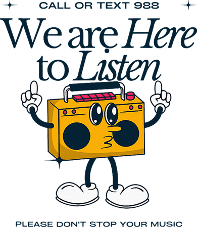 988 Here To Listen Mental Health Button
