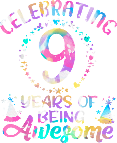 9 Years Of Being Awesome 9 Years Old 9th Birthday Tie Dye Tote Bag