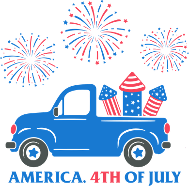 America 4th Of July Firework Truck Women's T-Shirt