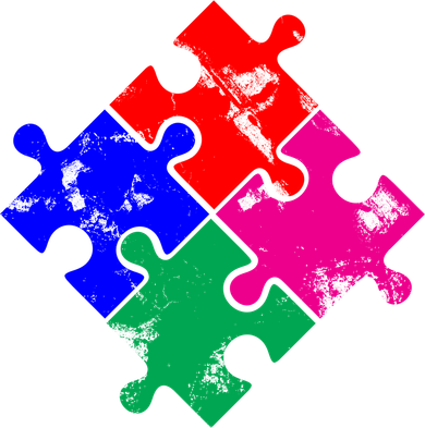 Autism Awareness Distressed Puzzle Pieces  Coaster