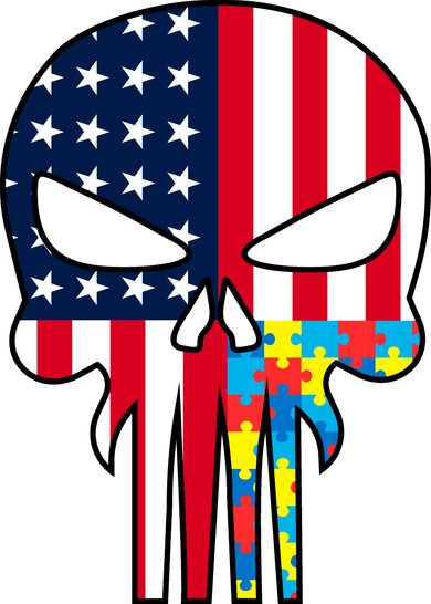 Autism Awareness American Skull Hat