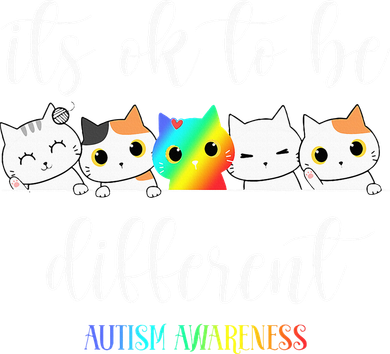 Autism Awareness Cat Its Ok To Be Different Autistic Button