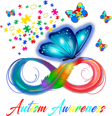 Autism Awareness Colorful Butterfly Button
