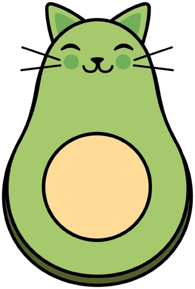 Avocato Avacado Cat Cute Women's Hoodie