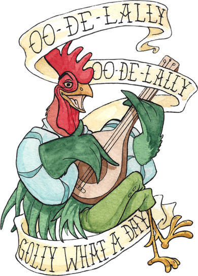 Alan A Dale Rooster Oo De Lally Golly What A Day Kids Long Sleeve Shirt