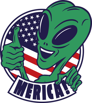 Alien American Flag Funny Merica Doggie Tank