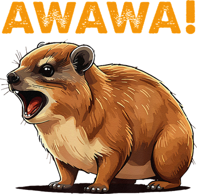 Awawa! Angry Screaming Hyrax Meme Retro Button