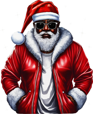 African American Santa Christmas Pajama Cool Black Xmas Golf Towel
