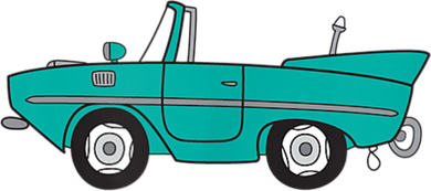 Amphicar Aqua Turquoise Car Boat Owner Collector Doggie Tank