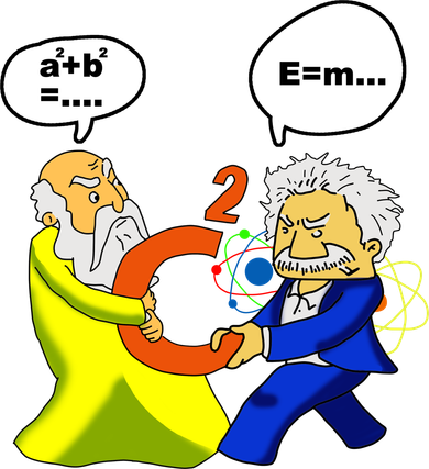 Pythagoras vs Einstein Funny Math Science Golf Towel