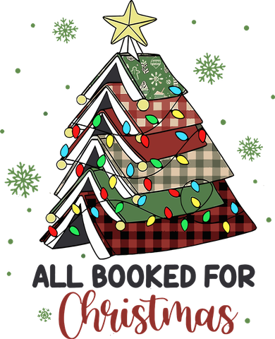 All Booked For Christmas Funny Christmas Book Tree Women's Sweatshirt