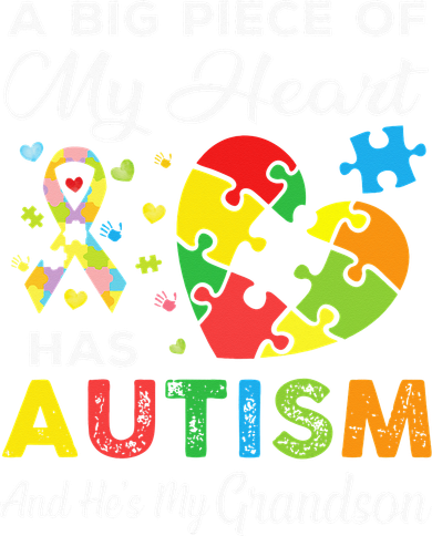 A Big Piece Of My Heart Has Autism and He's My Grandson Kids Hoodie