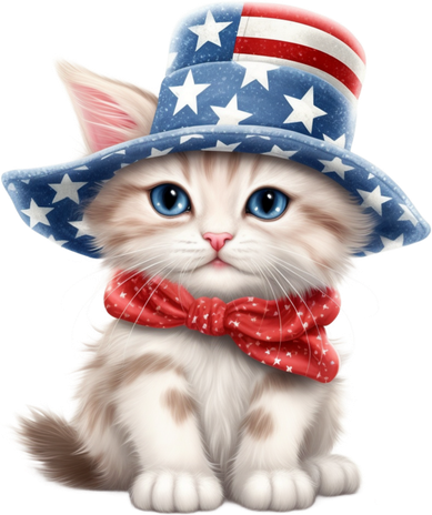 American Cat 4th Of July Cat Patriotic Cats Savannah Kitten Kids T-Shirt