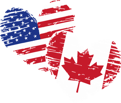 American Canadian Flag Heart Valentines Day Gift Canada Santa Hat