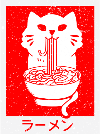 Anime Cat Ramen Kawaii Neko Noodles Bucket Hat
