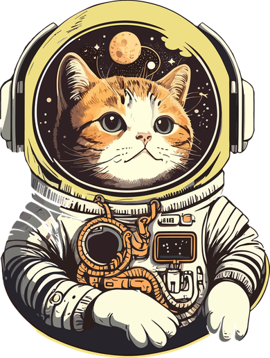 Astronaut Cat Space Helmet Santa Hat