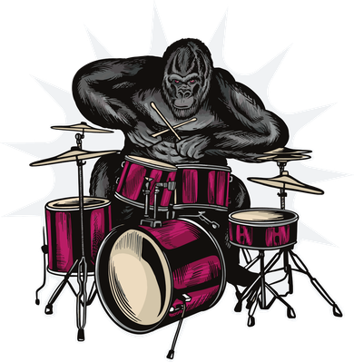 Ape Drummer Kids T-Shirt