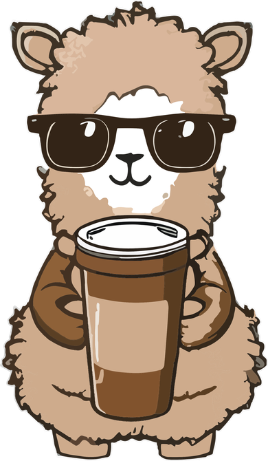 Alpaca Drinking Coffee Funny Llama And Coffee Lover Women's Tank Top