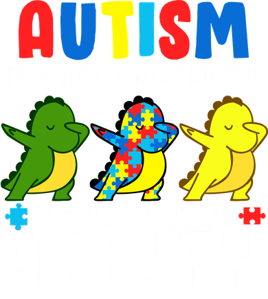 It's Not A Disability Ability Autism Dinosaur Dabbing Doggie Tank