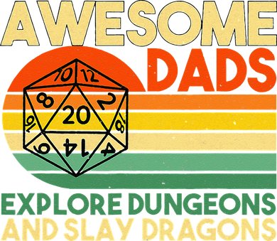 Awesome Dads Explore Dungeons DM RPG Dice Dragon Mousepad