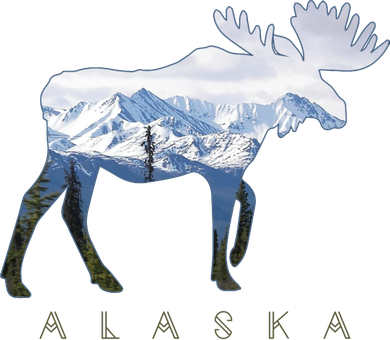Alaska Day Moose Snowy Mountain Alaskan Tourist Hoodie