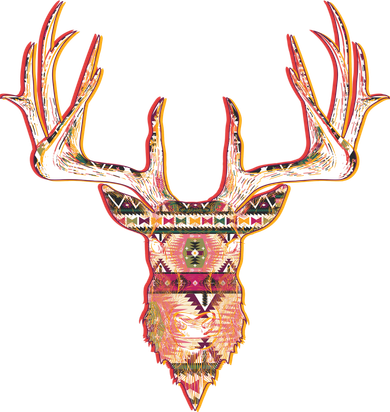 Deer Antlers Wilderness Pattern Women's Dry Zone Grid Polo