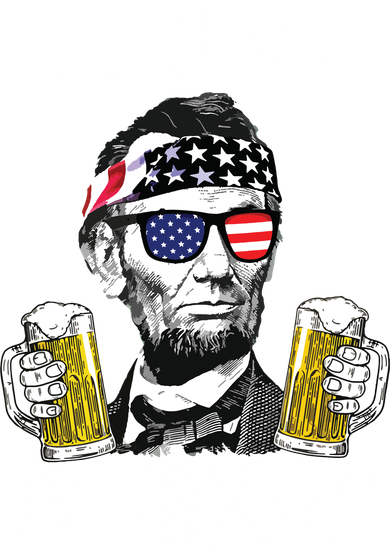 Abe Drinkin Patriotic American Abraham Lincoln Drinking Coaster