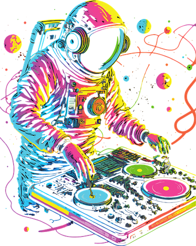 Astronaut DJ Record Techno Music Cool Astronauts Space Women's Hoodie