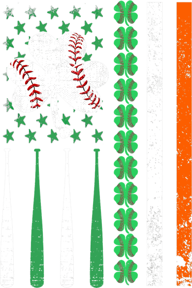 American Flag Baseball St Patricks Day Shamrock Lucky Clover Women's T-Shirt