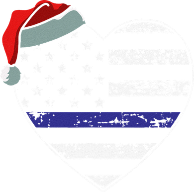 American Flag Blue Line Police Christmas Pajama Cop Officer Coaster