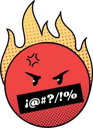 Angry Flaming Emoji Button