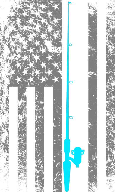 American Flag Fishing Pole Doggie Tank