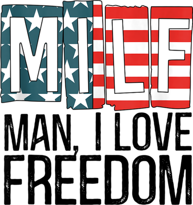 American Flag MILF Man I Love Freedom 4th Of July Patriotic Yupoong Adult 5-Panel Trucker Hat